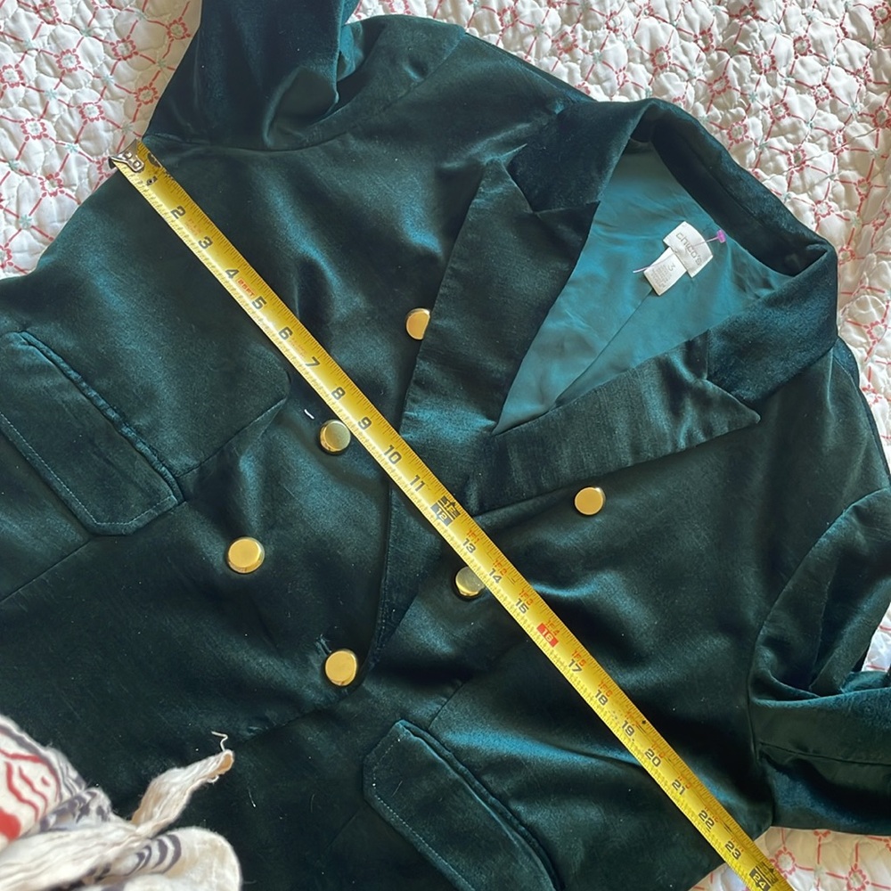Chicos Elegant Green Velvet Women's Blazer - Picture 5 of 7